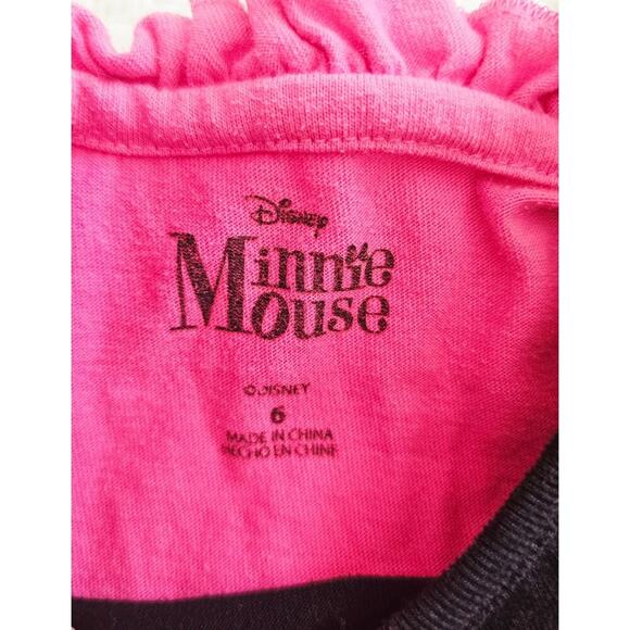 Disney Zebra Print & Pink Ruffles Minnie Mouse Dress & Ears Set Size 6 Girls - Picture 8 of 8